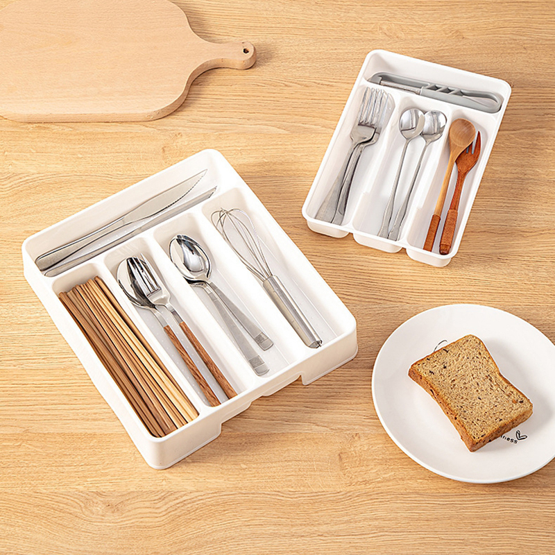 Drawer Organizer Peg - 4/5 Compartments Cutlery Organizer Daily Drawer