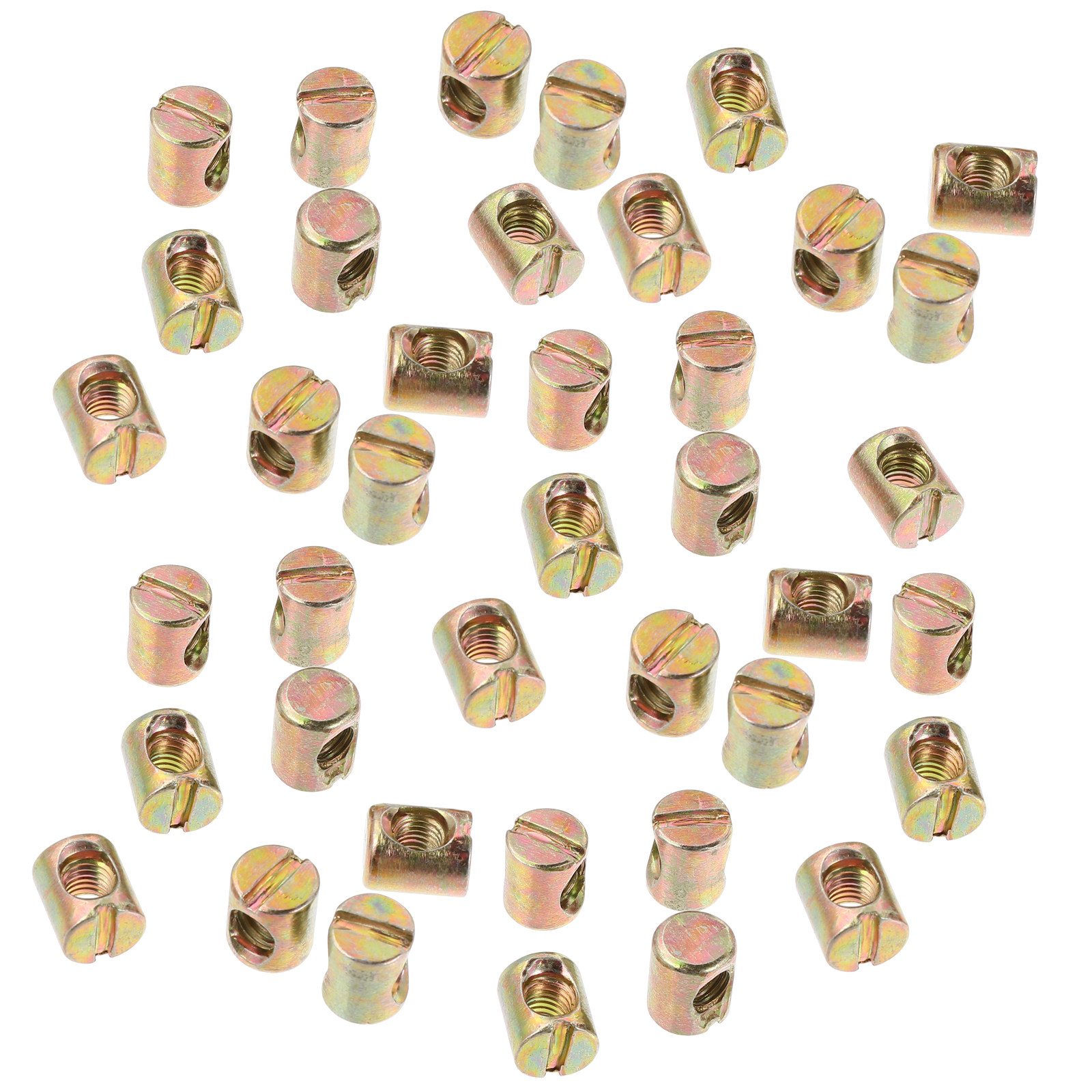 Furniture Hardware Barrel Nut - 55pcs Cross Iron Slotted Nuts For
