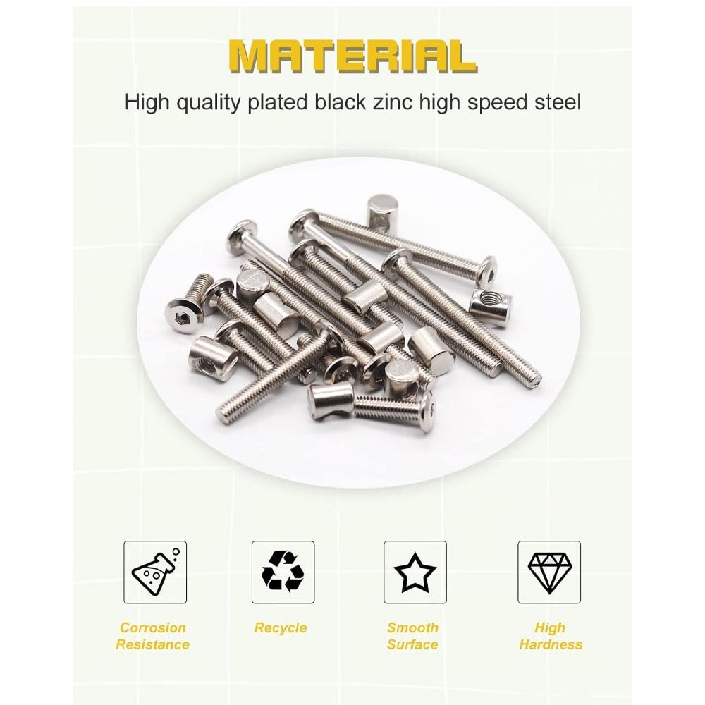 20 Set Crib Screws Baby Bed Cr - Furniture Hardware Barrel Nut 리뷰 및 가격
