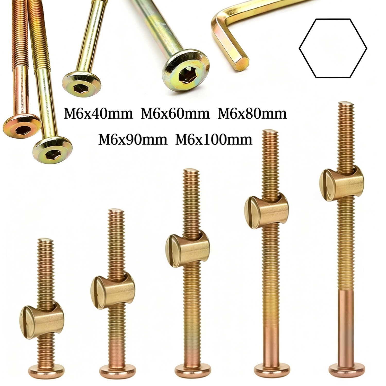 10pcs M6 Hex Socket Furniture  - Furniture Hardware Barrel Nut 리뷰 및 가격
