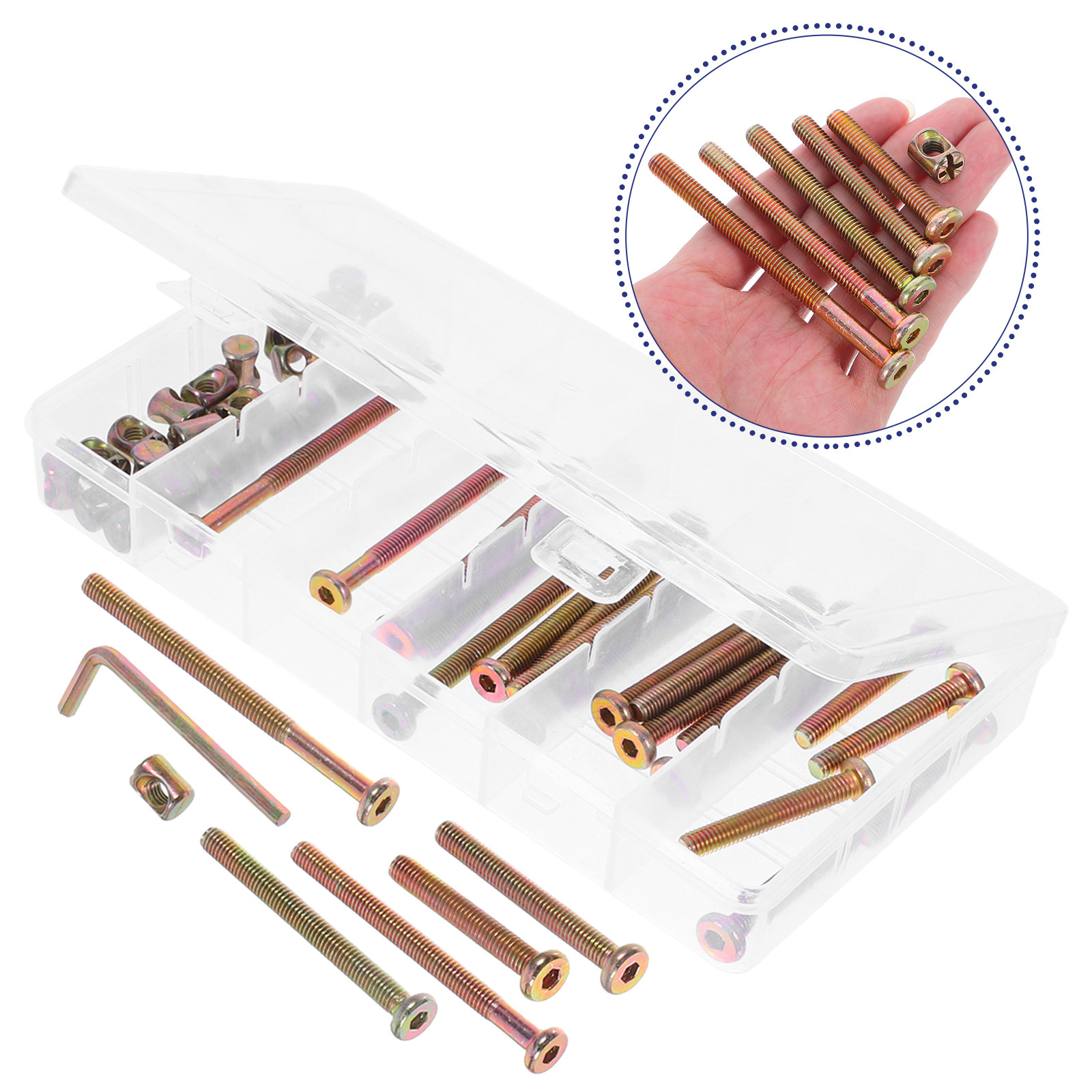 49Pcs Hexagon Socket Screw and - Furniture Hardware Barrel Nut 리뷰 및 가격
