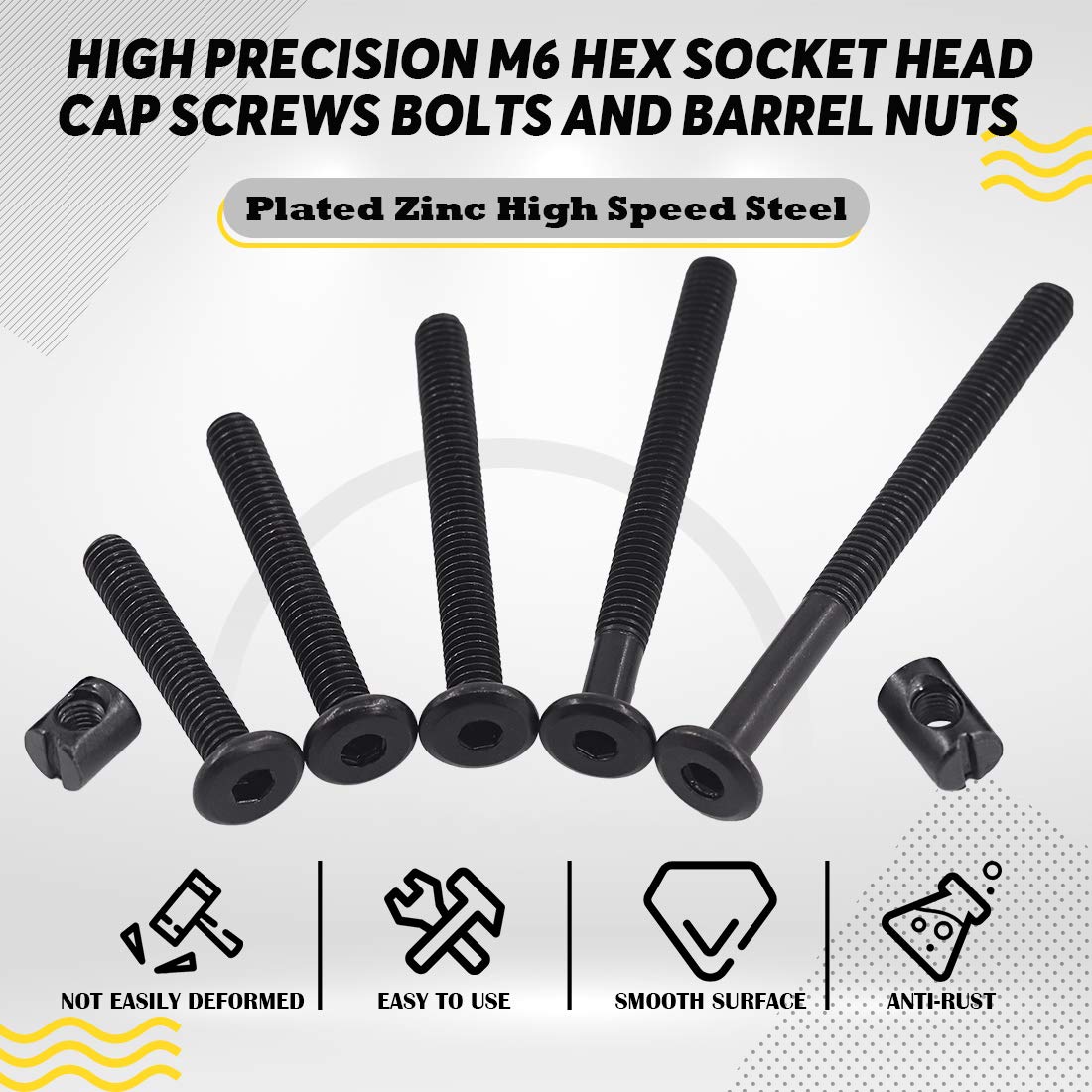 M6 Hex Socket Head Screws Bolt - Furniture Hardware Barrel Nut 리뷰 및 가격